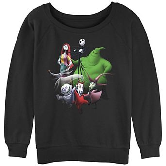 Disney's The Nightmare Before Christmas Juniors' Group Shot Slouchy Terry Graphic Pullover