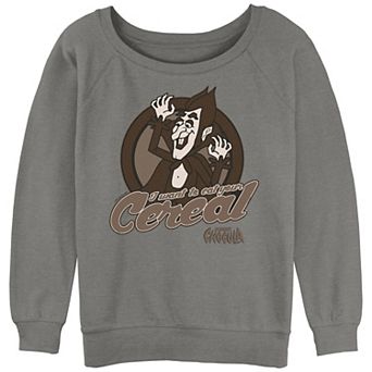 Juniors' Count Chocula I Want To Eat Your Cereal Slouchy Terry Graphic Pullover