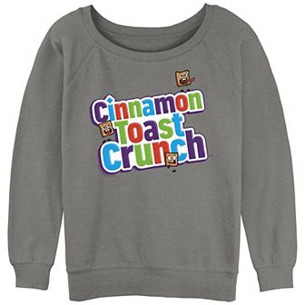 Juniors' Cinnamon Toast Crunch Logo Slouchy Terry Graphic Pullover