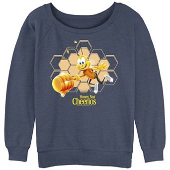 Juniors' Cheerios Honey Nut Logo Slouchy Terry Graphic Pullover