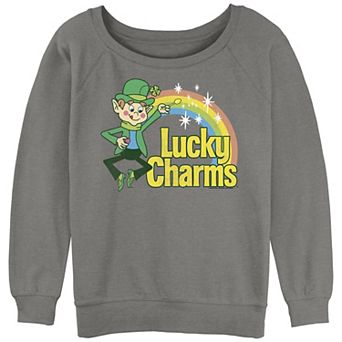 Juniors' Lucky Charms Logo Slouchy Terry Graphic Pullover
