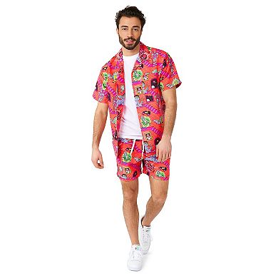 Men's OppoSuits Rick & Morty Surreal Summer Short Sleeve Button Down Shirt & Shorts Set