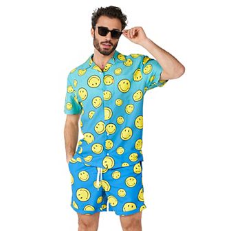 Men's OppoSuits SMILEY Summer Fade Short Sleeve Button Down Shirt & Shorts Set