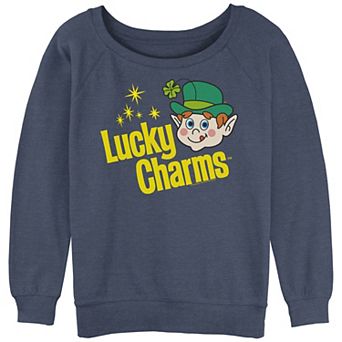 Juniors' Lucky Charms Vintage Logo Slouchy Terry Graphic Pullover