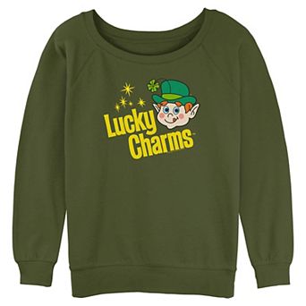 Juniors' Lucky Charms Vintage Logo Slouchy Terry Graphic Pullover