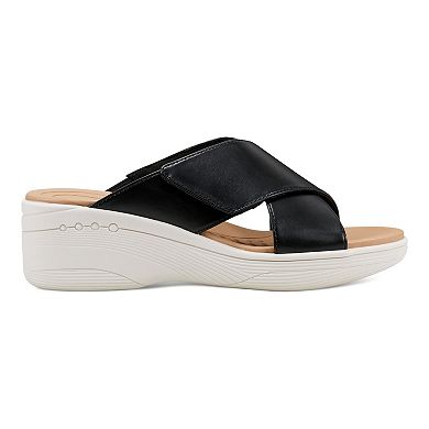 Easy Spirit Bindie Women's X-Band Wedge Slide Sandals