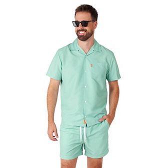Men's OppoSuits Magic Mint Short Sleeve Button Down Shirt & Shorts Set