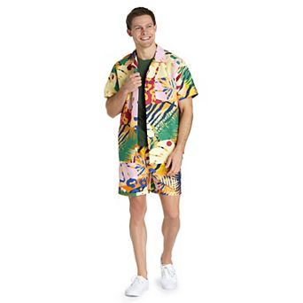 Men's OppoSuits Tropic Thrill Print Short Sleeve Button Down Shirt & Shorts Set