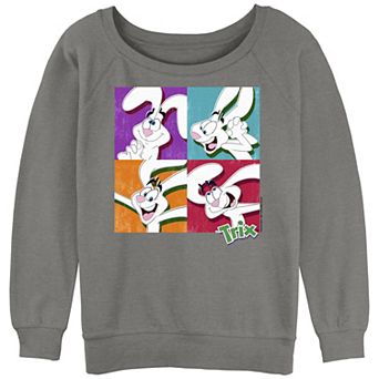 Juniors' Trix Pop Art Portraits Slouchy Terry Graphic Pullover