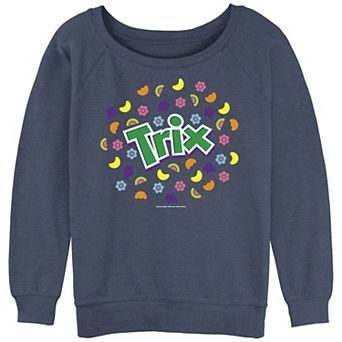 Juniors' Trix Fruits Jumble Slouchy Terry Graphic Pullover