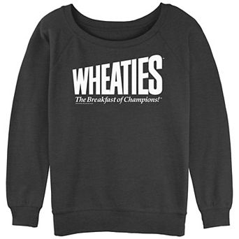 Juniors' Wheaties The Breakfast Of Champions Slouchy Terry Graphic Pullover
