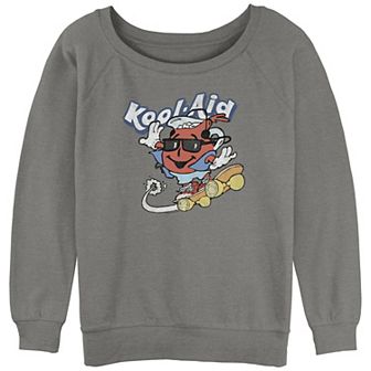 Juniors' Kool-Aid Fruit Skateboard Slouchy Terry Graphic Pullover