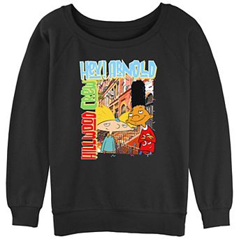 Juniors' Hey Hillwood Crew Slouchy Terry Graphic Pullover