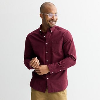 Men's Sonoma Goods For Life® Long Sleeve Perfect Length Button-Down Shirt