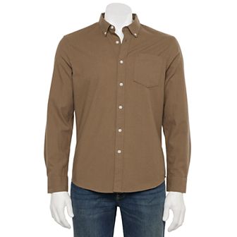 Men's Sonoma Goods For Life® Long Sleeve Slim Fit Perfect Length Button-Down Shirt