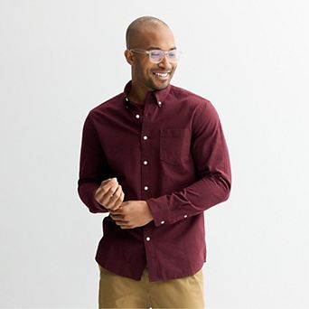 Men's Sonoma Goods For Life® Long Sleeve Slim Fit Perfect Length Button-Down Shirt