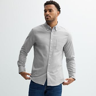 Men's Sonoma Goods For Life® Long Sleeve Slim Fit Perfect Length Button-Down Shirt