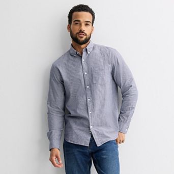 Men's Sonoma Goods For Life® Long Sleeve Slim Fit Perfect Length Button-Down Shirt