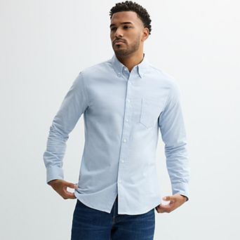 Men's Sonoma Goods For Life® Long Sleeve Slim Fit Perfect Length Button-Down Shirt