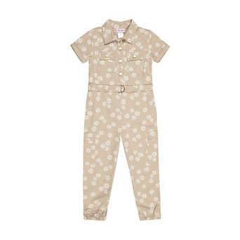 Girls 4-6x Little Lass Floral Collared Jumpsuit