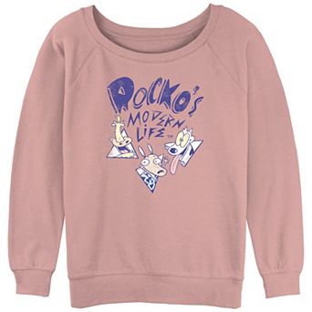 Juniors' Rocko's Modern Life Main Trio Slouchy Terry Graphic Pullover