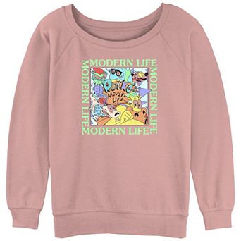 Juniors' Rocko's Modern Life Crazy Group Slouchy Terry Graphic Pullover