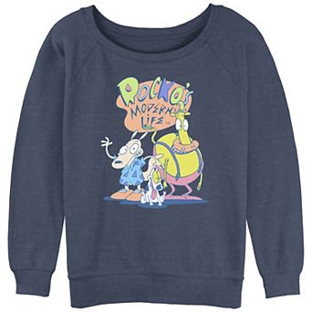 Juniors' Rocko's Modern Life Classic Group Slouchy Terry Graphic Pullover