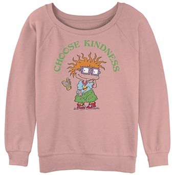 Juniors' Rugrats Choose Kindness Slouchy Terry Graphic Pullover