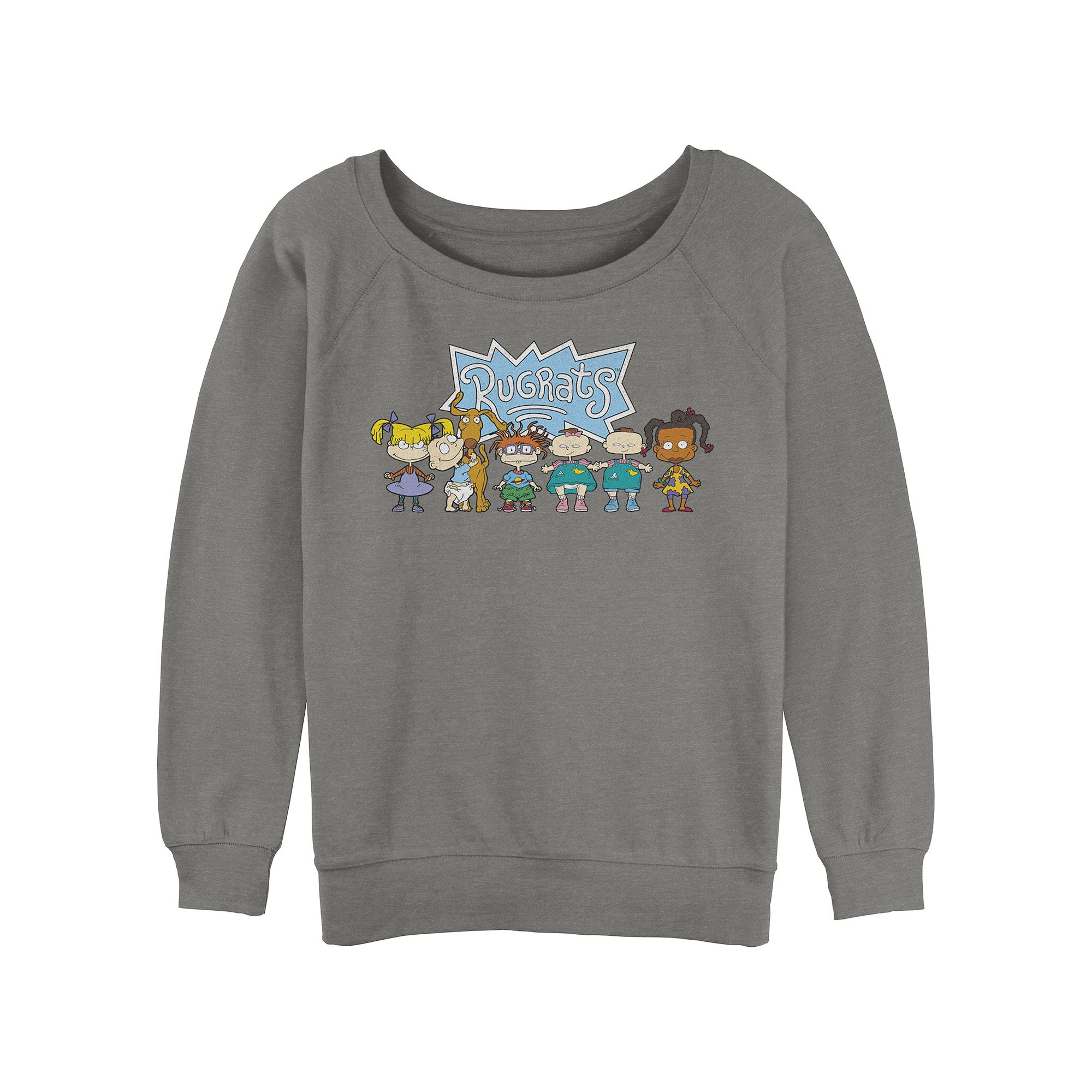 Juniors Rugrats Group Portrait Slouchy Terry Graphic Pullover, Girls, Siz