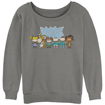 Juniors' Rugrats Group Portrait Slouchy Terry Graphic Pullover