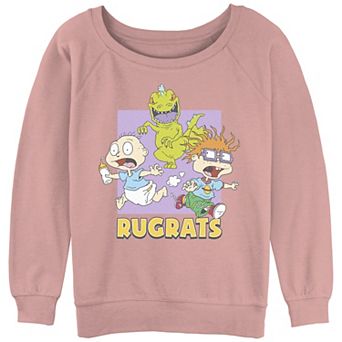 Juniors' Rugrats Running From Reptar Slouchy Terry Graphic Pullover