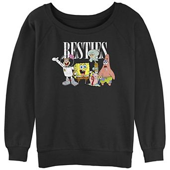 Juniors' SpongeBob SquarePants Besties Group Slouchy Terry Graphic Pullover