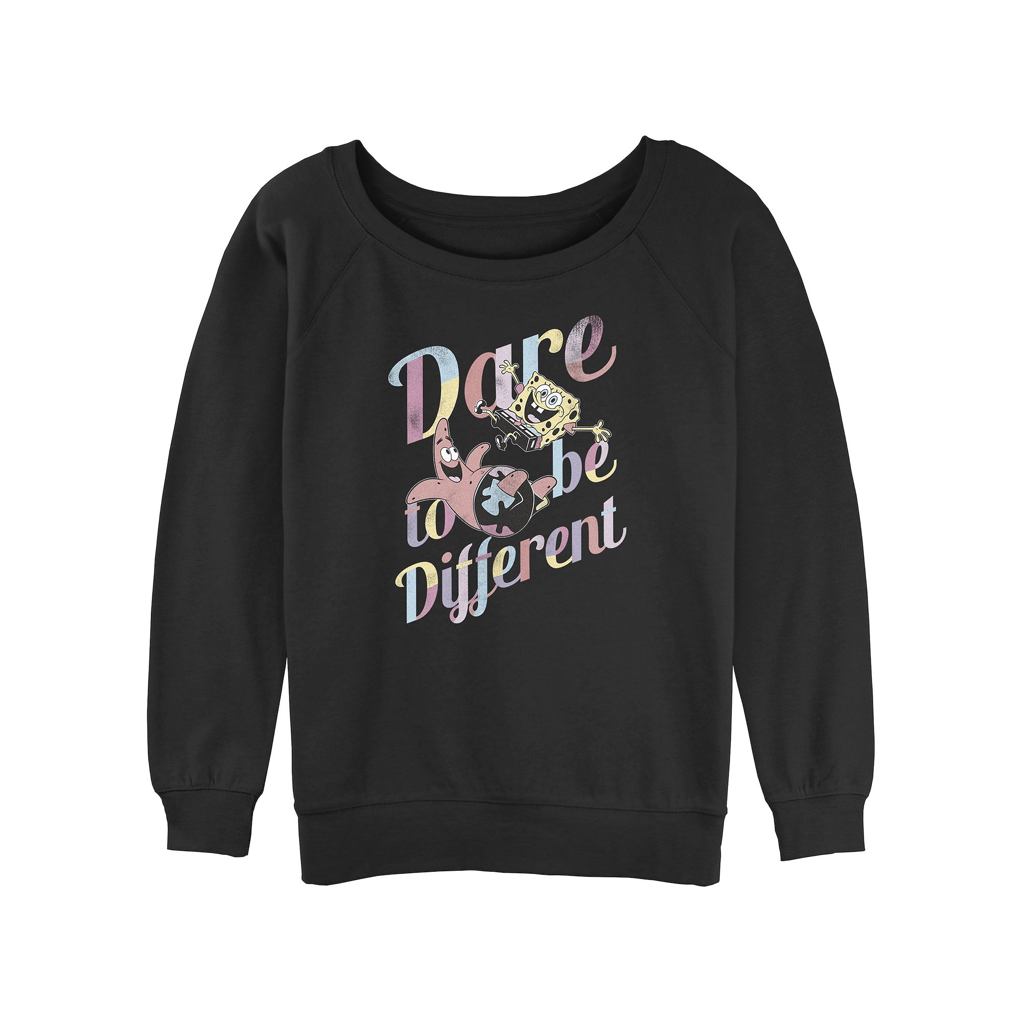 Juniors SpongeBob SquarePants Dare To Be Different Slouchy Terry Graphic P