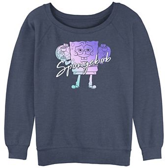 Juniors' SpongeBob SquarePants Cool Skater Slouchy Terry Graphic Pullover