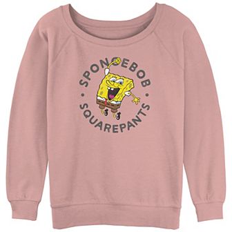 Juniors' SpongeBob SquarePants Excited Bob Slouchy Terry Graphic Pullover