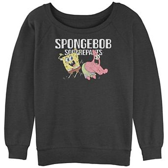 Juniors' SpongeBob SquarePants Happy Dance With Patrick Slouchy Terry Graphic Pullover