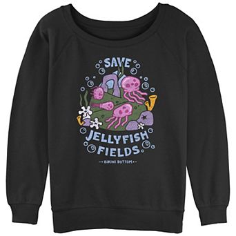 Juniors' SpongeBob SquarePants Save Jellyfish Fields Slouchy Terry Graphic Pullover