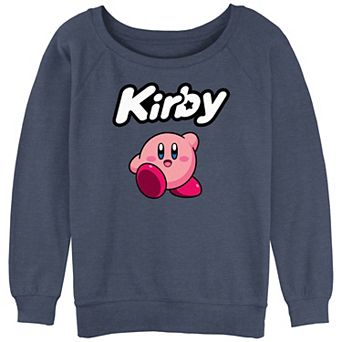 Juniors' Kirby Happy Poster Slouchy Terry Graphic Pullover
