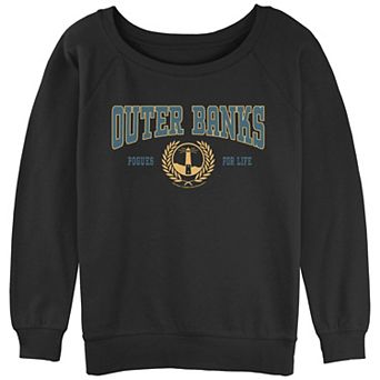Juniors' Outer Banks Pogues For Life Slouchy Terry Graphic Pullover