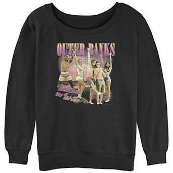 Juniors' Outer Banks Paradise On Earth Slouchy Terry Graphic Pullover
