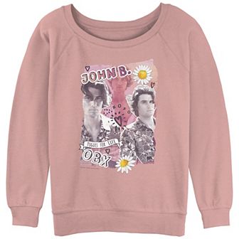 Juniors' Outer Banks John B. Collage Slouchy Terry Graphic Pullover