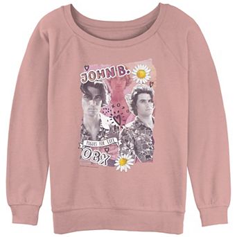 Juniors' Outer Banks John B. Collage Slouchy Terry Graphic Pullover