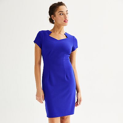 Women's Connected Apparel Horseshoe Neck Sheath Dress