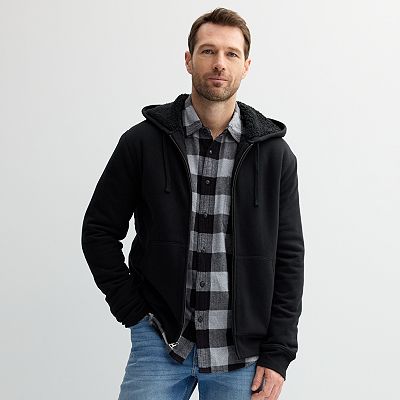 Men s Sonoma Goods For Life Sherpa Lined Full Zip Hoodie