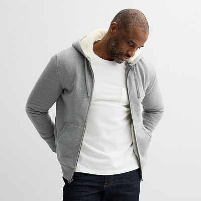 Men s Sonoma Goods For Life Sherpa Lined Full Zip Hoodie