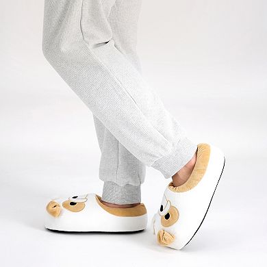 Wembley Plush Pug Puppy Dog Memory Foam Adult Slippers