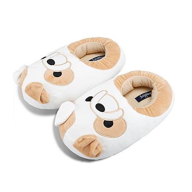 Wembley Plush Pug Puppy Dog Memory Foam Adult Slippers