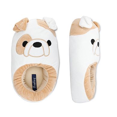 Wembley Plush Pug Puppy Dog Memory Foam Adult Slippers