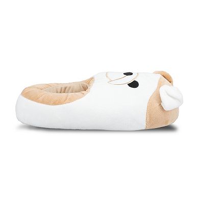 Wembley Plush Pug Puppy Dog Memory Foam Adult Slippers