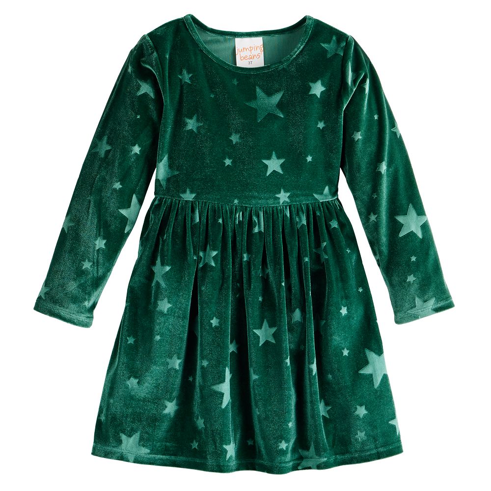 Girls 4-12 Jumping Beans Embossed Velour Dress